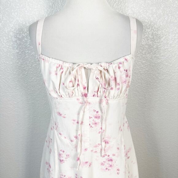 Sim & Sam Womens Coquette Milkmaid Babydoll Feminine Floral Midi Dress Pink M - Picture 3 of 13